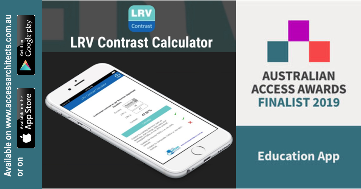 LRV Contrast App by Vista Access Architects judged as a finalist in the Australian Access Awards for the Educational App of the Year