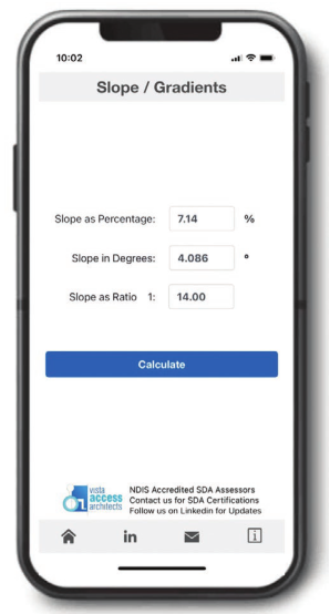 Slope Gradient Calculator Screen Image